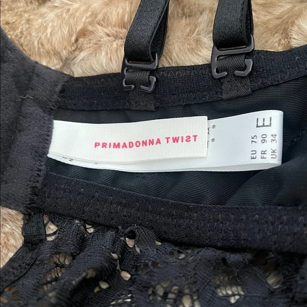 Prima Donna Twist black lace longline convertible First Night Triangle Bralette